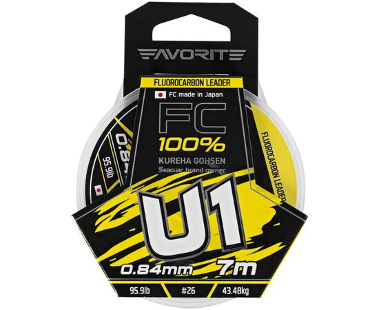 Флюорокарбон Favorite U1 FC 7m 26/0.84mm 95.9lb/43.48kg (1693.11.96), зображення 2 Флюорокарбон Favorite U1 FC 7m 26/0.84mm 95.9lb/43.48kg (1693.11.96), зображення 2