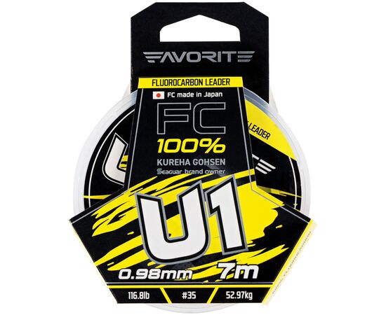 Флюорокарбон Favorite U1 FC 7m 35/0.98mm 116.8lb/52.97kg (1693.11.98), зображення 2 Флюорокарбон Favorite U1 FC 7m 35/0.98mm 116.8lb/52.97kg (1693.11.98), зображення 2