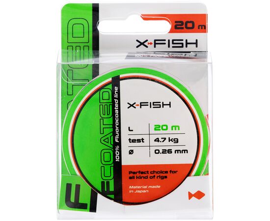 Флюорокарбон X-Fish FCoated 20m 0.26mm 4.7kg (1917.01.45), изображение 2 Флюорокарбон X-Fish FCoated 20m 0.26mm 4.7kg (1917.01.45), изображение 2
