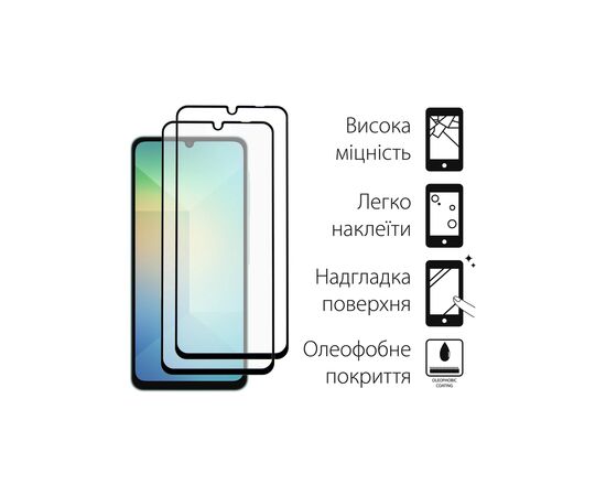 Чехол для мобильного телефона Dengos Kit Samsung Galaxy A06 Matte + 2 pcs glass (Black) (DG-CTG2P-02), изображение 3