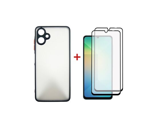 Чохол до мобільного телефона Dengos Kit Samsung Galaxy A06 Matte + 2 pcs glass (Black) (DG-CTG2P-02)