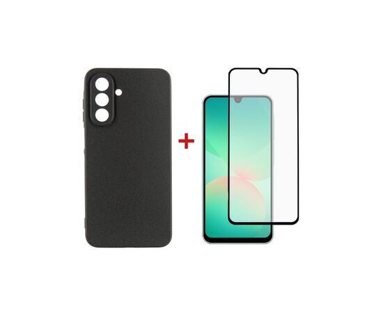 Чехол для мобильного телефона Dengos Kit Samsung Galaxy A26 Carbon + glass (Black) (DG-KM-137)