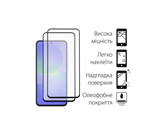 Чехол для мобильного телефона Dengos Kit Samsung Galaxy A36 Soft + 2 pcs glass (Black) (DG-CTG2P-13), изображение 3