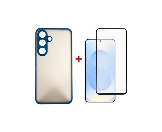 Чохол до мобільного телефона Dengos Kit Samsung Galaxy S25 Plus Matte + glass (Blue) (DG-KM-143)