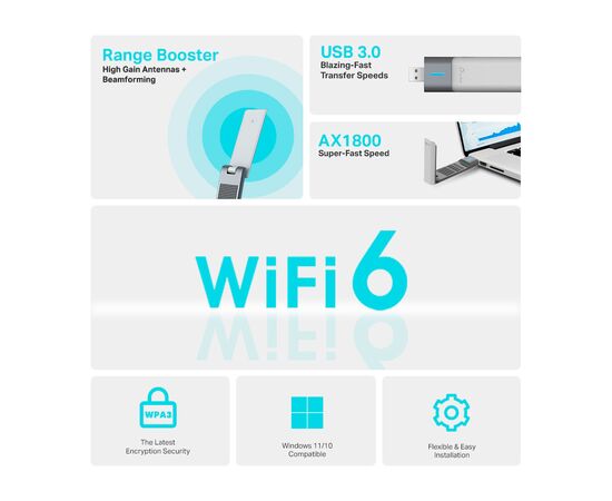 Мережева карта Wi-Fi TP-Link ARCHER-TX20UH, зображення 5 Мережева карта Wi-Fi TP-Link ARCHER-TX20UH, зображення 5