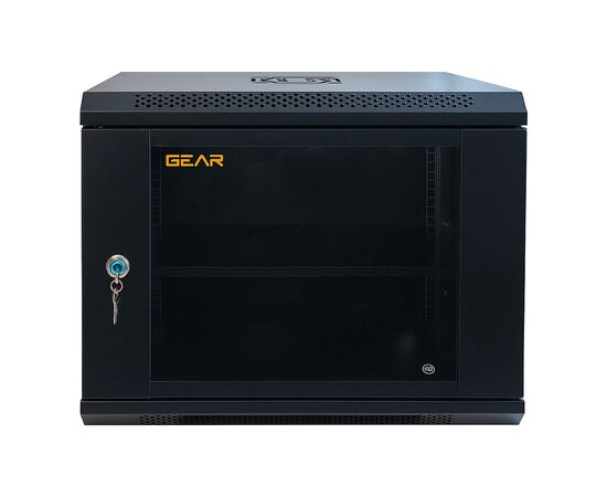 Шкаф настенный GEAR 9U 19" 600x450x500 мм, + полка 19", black (GWMSN-9U-600-450)