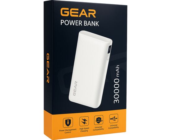 Батарея универсальная GEAR 30000mAh, PD/100W, black (DL302C), изображение 3 Батарея универсальная GEAR 30000mAh, PD/100W, black (DL302C), изображение 3