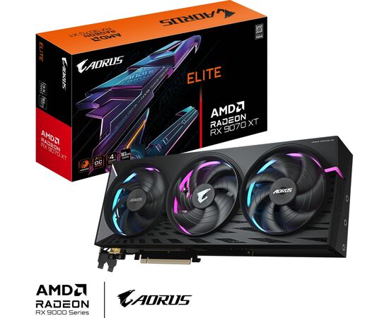 Видеокарта GIGABYTE Radeon RX 9070 XT 16Gb AORUS ELITE (GV-R9070XTAORUS E-16GD), изображение 10 Видеокарта GIGABYTE Radeon RX 9070 XT 16Gb AORUS ELITE (GV-R9070XTAORUS E-16GD), изображение 10