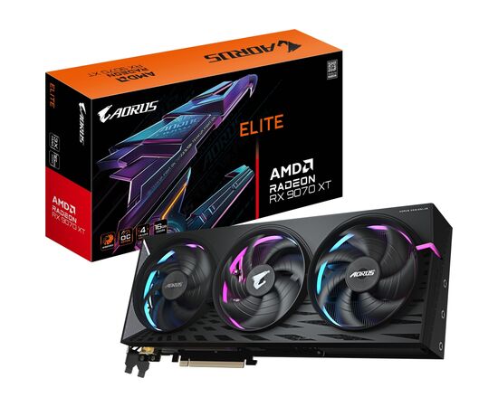 Видеокарта GIGABYTE Radeon RX 9070 XT 16Gb AORUS ELITE (GV-R9070XTAORUS E-16GD), изображение 11 Видеокарта GIGABYTE Radeon RX 9070 XT 16Gb AORUS ELITE (GV-R9070XTAORUS E-16GD), изображение 11