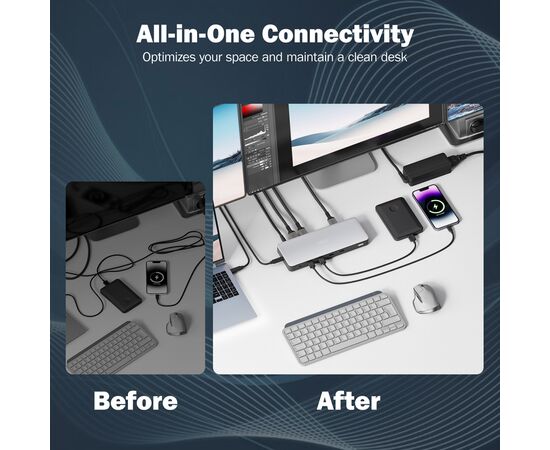 Порт-реплікатор Digitus USB-C > 3xHDMI/2xDP/4xUSB-A/USB-C/RJ54/DC/Audio (DA-70918), зображення 12 Порт-реплікатор Digitus USB-C > 3xHDMI/2xDP/4xUSB-A/USB-C/RJ54/DC/Audio (DA-70918), зображення 12