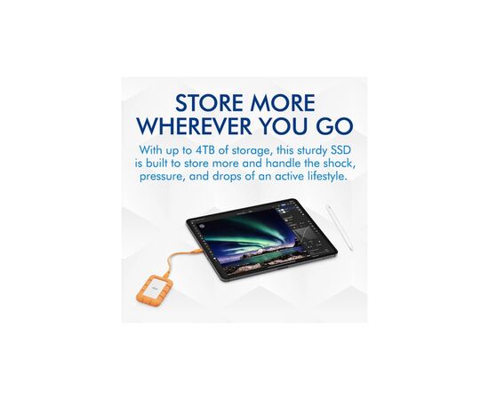 Накопитель SSD USB Type-C 500GB Rugged Mini LaCie (STMF500400), изображение 9 Накопитель SSD USB Type-C 500GB Rugged Mini LaCie (STMF500400), изображение 9