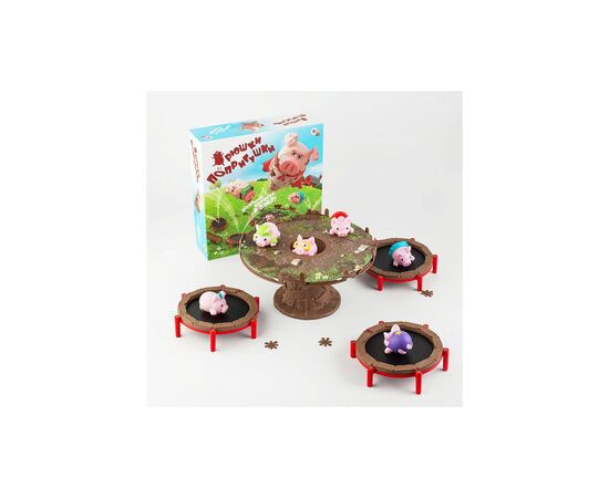 Настольная игра Fun Games Shop Хрюшки - Попригушки (Pigs on Trampolines) (укр.) (FGS63), изображение 3 Настольная игра Fun Games Shop Хрюшки - Попригушки (Pigs on Trampolines) (укр.) (FGS63), изображение 3