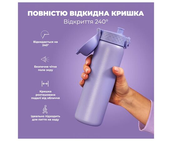 Пляшка для води ION8 OneTouch Vacuum Insulated 500 мл Light Purple (I8TS500PERI), зображення 7