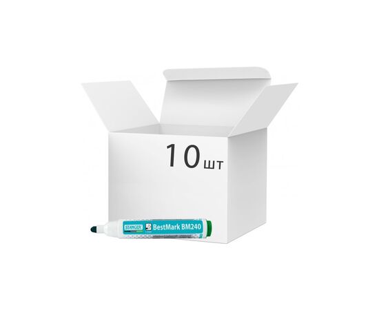 Маркер Stanger для сухостираемых досок, 1-3 мм зеленый 10 шт (MARKER-BOA-STM240G10)