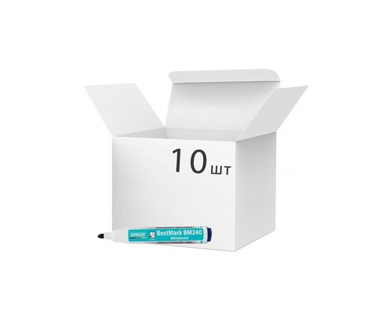 Маркер Stanger для сухостираємих дощок, 1-3 мм синій 10 шт (MARKER-BOASTM240BL10)