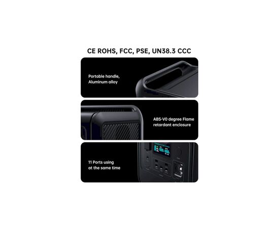 Зарядна станція Choetech BS060-EU-GY, 800W (BS060-EU-GY), зображення 5 Зарядна станція Choetech BS060-EU-GY, 800W (BS060-EU-GY), зображення 5
