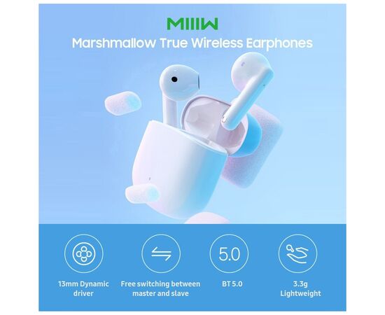 Навушники Xiaomi TWS MiiiW TWS Wireless Earbuds Marshmallow White (MWTW03), зображення 4