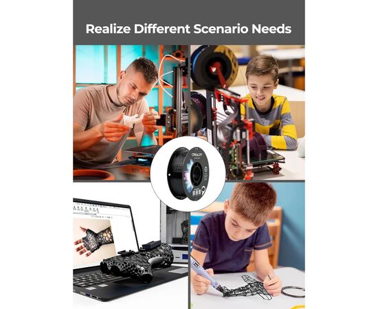 Пластик для 3D-принтера Creality PETG 1.75мм, black+gray, 2x1кг (3301030086), изображение 5 Пластик для 3D-принтера Creality PETG 1.75мм, black+gray, 2x1кг (3301030086), изображение 5