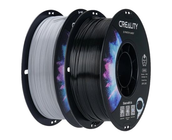 Пластик для 3D-принтера Creality PETG 1.75мм, black+gray, 2x1кг (3301030086)