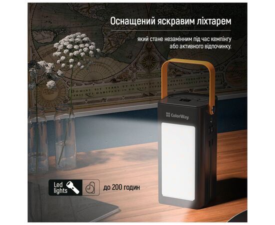 Батарея универсальная ColorWay 80 000 mAh LCD/Lamp (USB/QC3.0 + USB-C/PD/22.5W) Black (CW-PB800LPA8BK-PDD), изображение 11 Батарея универсальная ColorWay 80 000 mAh LCD/Lamp (USB/QC3.0 + USB-C/PD/22.5W) Black (CW-PB800LPA8BK-PDD), изображение 11
