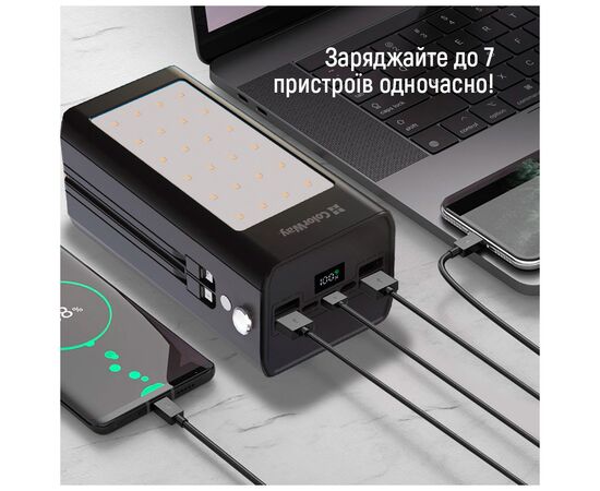 Батарея универсальная ColorWay 80 000 mAh LCD/Lamp (USB/QC3.0 + USB-C/PD/22.5W) Black (CW-PB800LPA8BK-PDD), изображение 12 Батарея универсальная ColorWay 80 000 mAh LCD/Lamp (USB/QC3.0 + USB-C/PD/22.5W) Black (CW-PB800LPA8BK-PDD), изображение 12