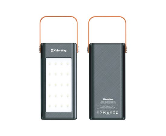 Батарея универсальная ColorWay 80 000 mAh LCD/Lamp (USB/QC3.0 + USB-C/PD/22.5W) Black (CW-PB800LPA8BK-PDD), изображение 5 Батарея универсальная ColorWay 80 000 mAh LCD/Lamp (USB/QC3.0 + USB-C/PD/22.5W) Black (CW-PB800LPA8BK-PDD), изображение 5