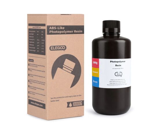 Фотополимерная смола ELEGOO Resin, ABS-like 1кг, grey (50.103.0101), изображение 2 Фотополимерная смола ELEGOO Resin, ABS-like 1кг, grey (50.103.0101), изображение 2