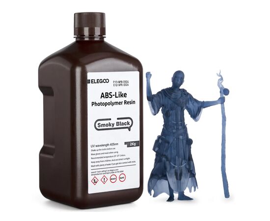 Фотополимерная смола ELEGOO Resin, ABS-like 2кг, black smoky (50.103.0177)