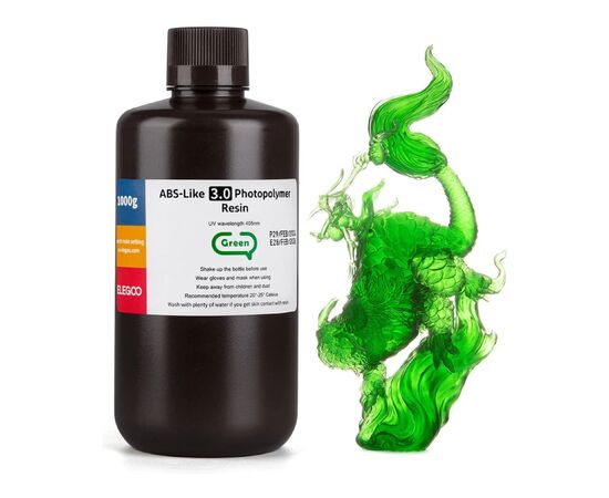 Фотополимерная смола ELEGOO Resin, ABS-like 3.0 1кг, clear green (50.103.0155)