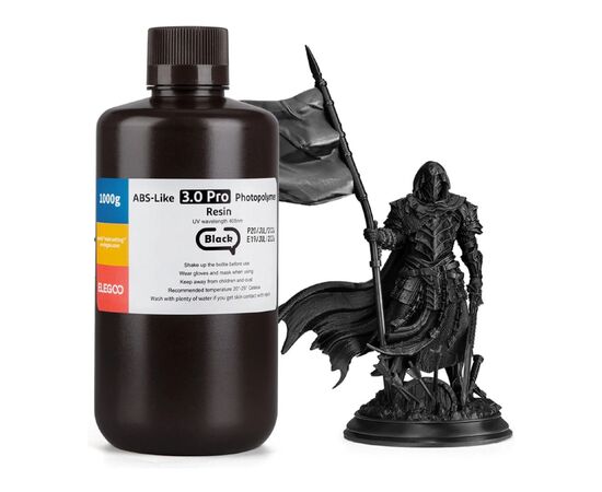 Фотополимерная смола ELEGOO Resin, ABS-like 3.0 1кг, black smoky (50.103.0189)