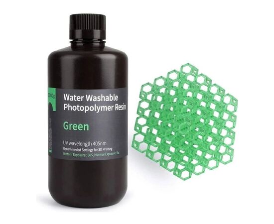 Фотополимерная смола ELEGOO Resin, Water Washable, 1кг, green (50.103.0004)
