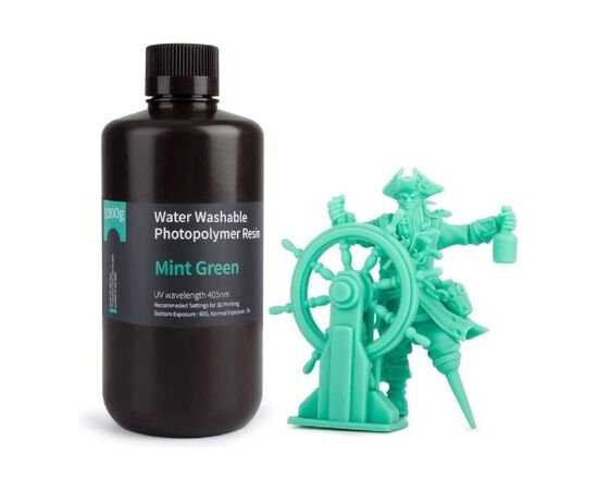 Фотополимерная смола ELEGOO Resin, Water Washable, 1кг, green mint (50.103.0020)