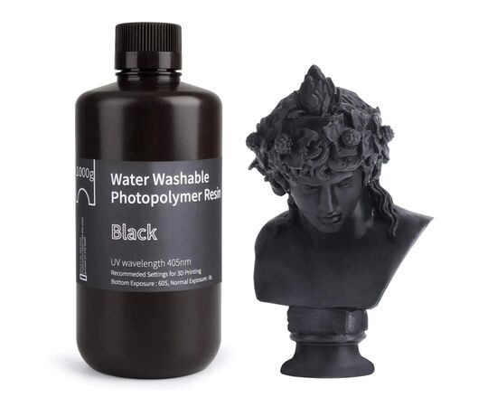 Фотополимерная смола ELEGOO Resin, Water Washable, 1кг, black (50.103.0006)
