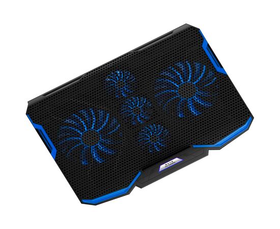 Підставка до ноутбука IceCoorel 10-15.6", 2*140mm + 3*70mm 1400 RPM, 2*USB, 410x290x26mm, Blue (A2), зображення 2 Підставка до ноутбука IceCoorel 10-15.6", 2*140mm + 3*70mm 1400 RPM, 2*USB, 410x290x26mm, Blue (A2), зображення 2