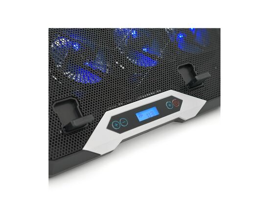 Подставка для ноутбука IceCoorel 10-17", 8*70mm, 2*USB, + LCD, 410x297x40mm, RGB (K10), изображение 5 Подставка для ноутбука IceCoorel 10-17", 8*70mm, 2*USB, + LCD, 410x297x40mm, RGB (K10), изображение 5