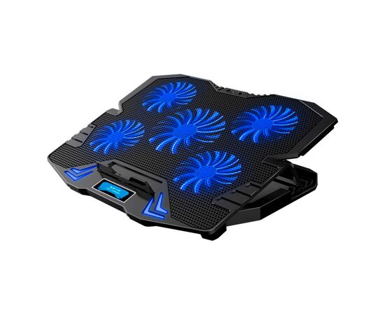 Подставка для ноутбука IceCoorel 10-15", 1*125mm 1400 RPM + 4*70mm 2500 RPM, 2*USB, 365x297x30mm, Blue (K5Bl)
