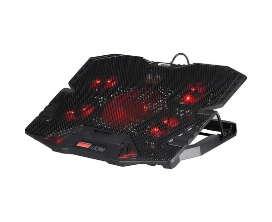 Подставка для ноутбука IceCoorel 10-15", 1*125mm 1400 RPM + 4*70mm 2500 RPM, 2*USB, 365x297x30mm, Red (K5Red), изображение 3 Подставка для ноутбука IceCoorel 10-15", 1*125mm 1400 RPM + 4*70mm 2500 RPM, 2*USB, 365x297x30mm, Red (K5Red), изображение 3