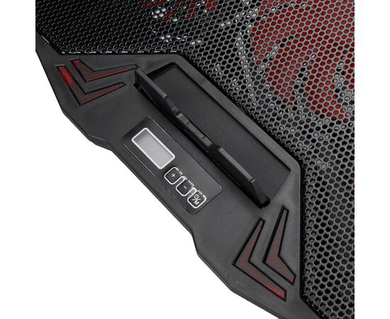 Подставка для ноутбука IceCoorel 10-15", 1*125mm 1400 RPM + 4*70mm 2500 RPM, 2*USB, 365x297x30mm, Red (K5Red), изображение 6 Подставка для ноутбука IceCoorel 10-15", 1*125mm 1400 RPM + 4*70mm 2500 RPM, 2*USB, 365x297x30mm, Red (K5Red), изображение 6