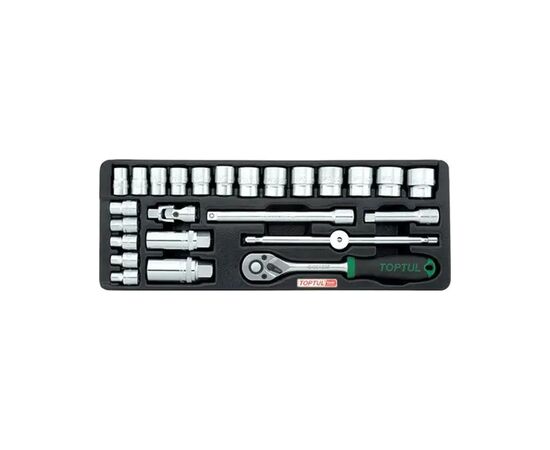 Набор инструментов Toptul с трещоткой, в ложементе 3/8" 25шт. (GCAT2501)