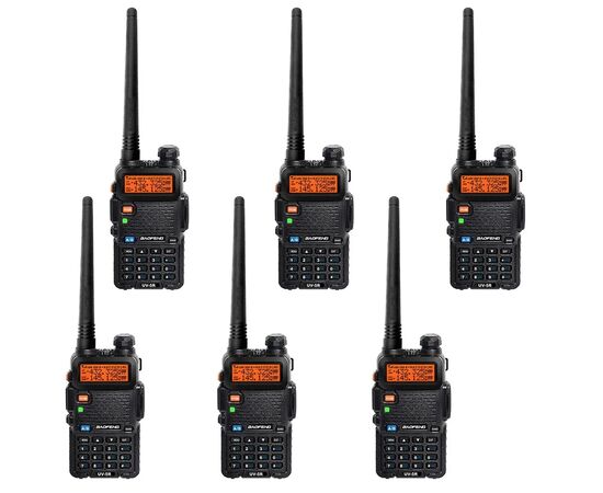 Портативная рация Baofeng UV-5R Black Six Pack комплект 6 шт (2200000758965)