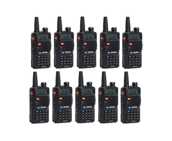 Портативна рація Baofeng UV-5R Black Ten Pack комплект 10 шт (2200000758972)