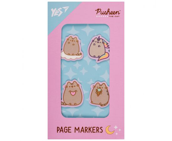 Стікер-закладка Yes Pusheen пластик 80 шт (4х20) (170419)