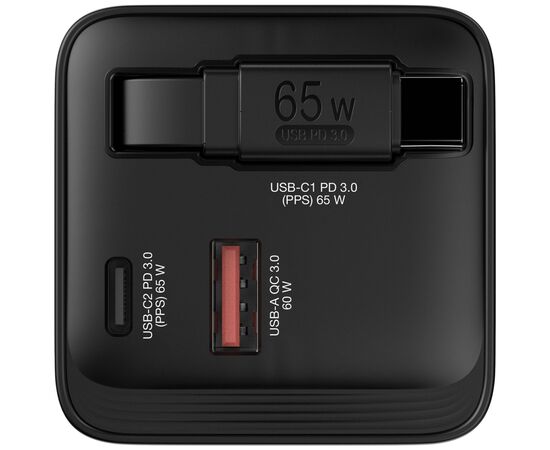 Зарядний пристрій Verbatim GaN 65 W 2 ports (USB-C/1xUSB-A) (32217), зображення 2 Зарядний пристрій Verbatim GaN 65 W 2 ports (USB-C/1xUSB-A) (32217), зображення 2