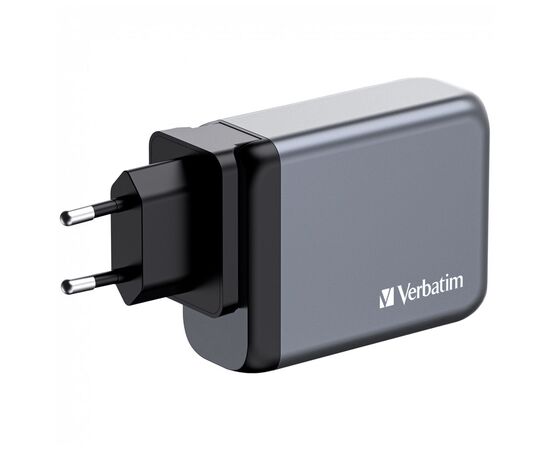 Зарядний пристрій Verbatim GaN 100 W 4 ports (2xUSB-C-100 W,USB-C 65 W /USB-A -3.0) (32202), зображення 2 Зарядний пристрій Verbatim GaN 100 W 4 ports (2xUSB-C-100 W,USB-C 65 W /USB-A -3.0) (32202), зображення 2