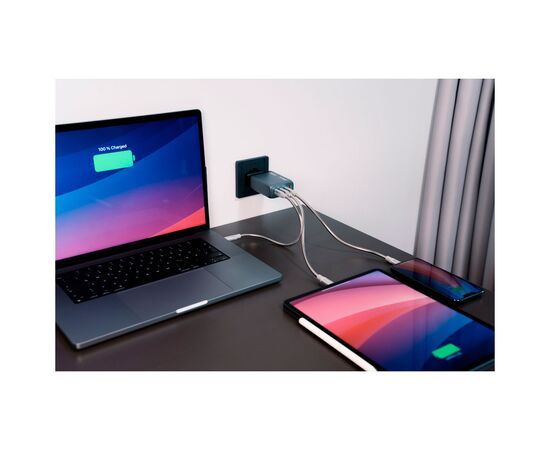 Зарядний пристрій Verbatim GaN 100 W 4 ports (2xUSB-C-100 W,USB-C 65 W /USB-A -3.0) (32202), зображення 8 Зарядний пристрій Verbatim GaN 100 W 4 ports (2xUSB-C-100 W,USB-C 65 W /USB-A -3.0) (32202), зображення 8