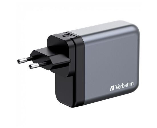 Зарядний пристрій Verbatim GaN 140 W 4 ports (2xUSB-C-140 W,USB-C 20 W /USB-A -3.0) (32203), зображення 2 Зарядний пристрій Verbatim GaN 140 W 4 ports (2xUSB-C-140 W,USB-C 20 W /USB-A -3.0) (32203), зображення 2