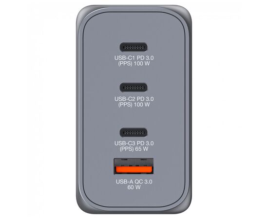 Зарядний пристрій Verbatim GaN 200 W 4 ports (2xUSB-C-100 W,USB-C-65 W /USB-A -3.0) (32204), зображення 5 Зарядний пристрій Verbatim GaN 200 W 4 ports (2xUSB-C-100 W,USB-C-65 W /USB-A -3.0) (32204), зображення 5