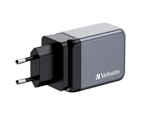 Зарядний пристрій Verbatim GaN 65 W 3 ports (2xUSB-C-65 W /USB-A -3.0) (32201), зображення 2 Зарядний пристрій Verbatim GaN 65 W 3 ports (2xUSB-C-65 W /USB-A -3.0) (32201), зображення 2