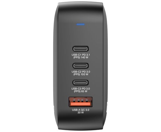 Зарядний пристрій Verbatim MiniGaN 165 W 4 ports (3xUSB-C/1xUSB-A) (32216), зображення 3 Зарядний пристрій Verbatim MiniGaN 165 W 4 ports (3xUSB-C/1xUSB-A) (32216), зображення 3