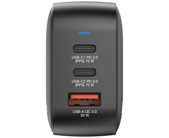 Зарядний пристрій Verbatim MiniGaN 70 W 3 ports (2xUSB-C/1xUSB-A) (32229), зображення 3 Зарядний пристрій Verbatim MiniGaN 70 W 3 ports (2xUSB-C/1xUSB-A) (32229), зображення 3